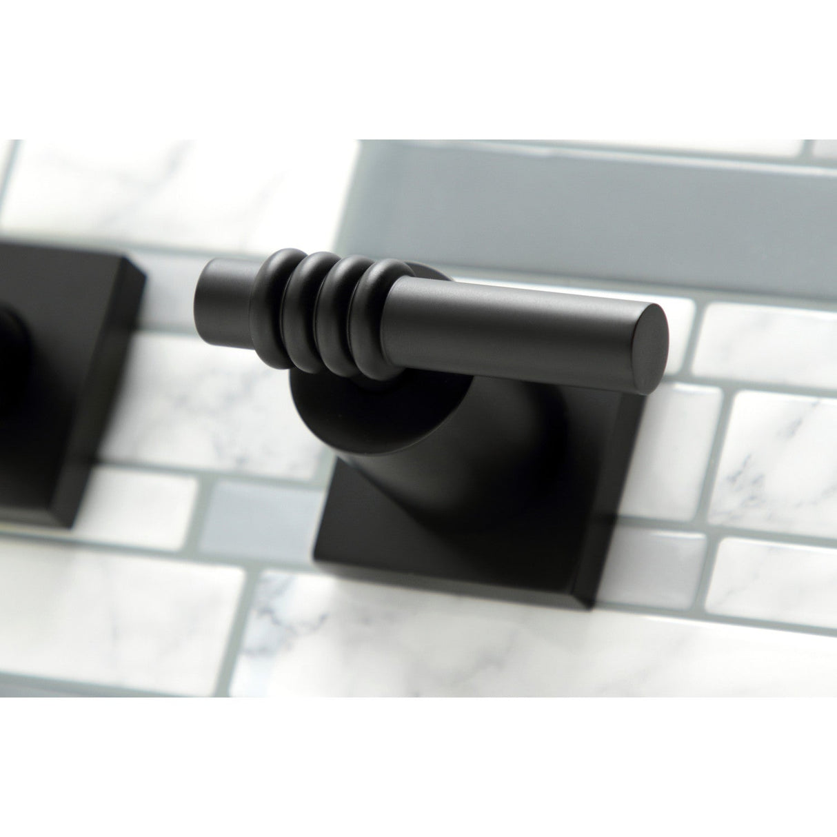 Milano KS6050ML Two-Handle 3-Hole Wall Mount Roman Tub Faucet, Matte Black