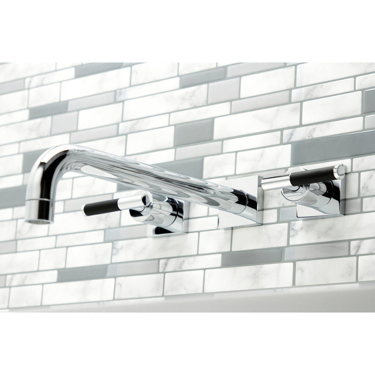Kaiser KS6051CKL Two-Handle 3-Hole Wall Mount Roman Tub Faucet, Polished Chrome