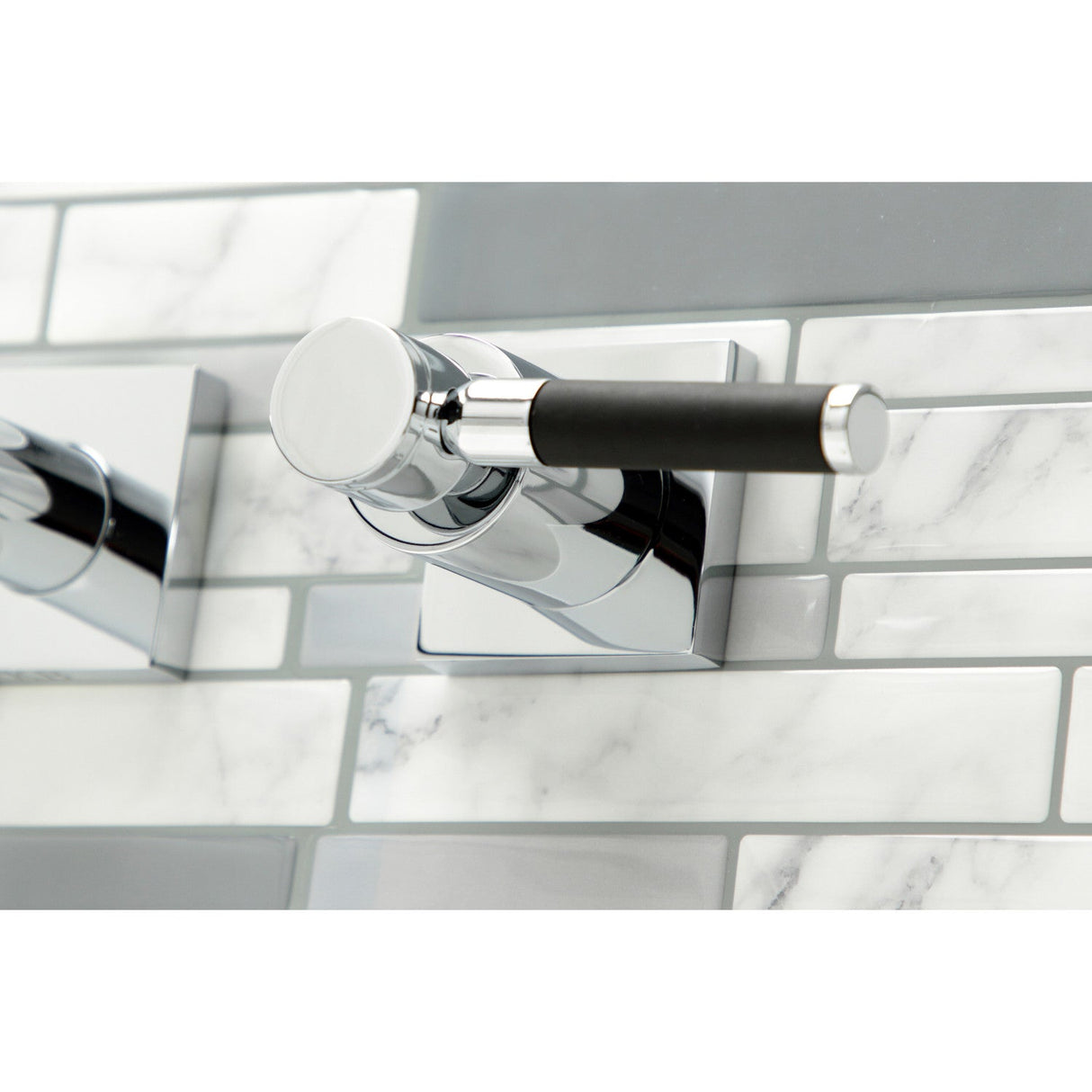 Kaiser KS6051DKL Two-Handle 3-Hole Wall Mount Roman Tub Faucet, Polished Chrome