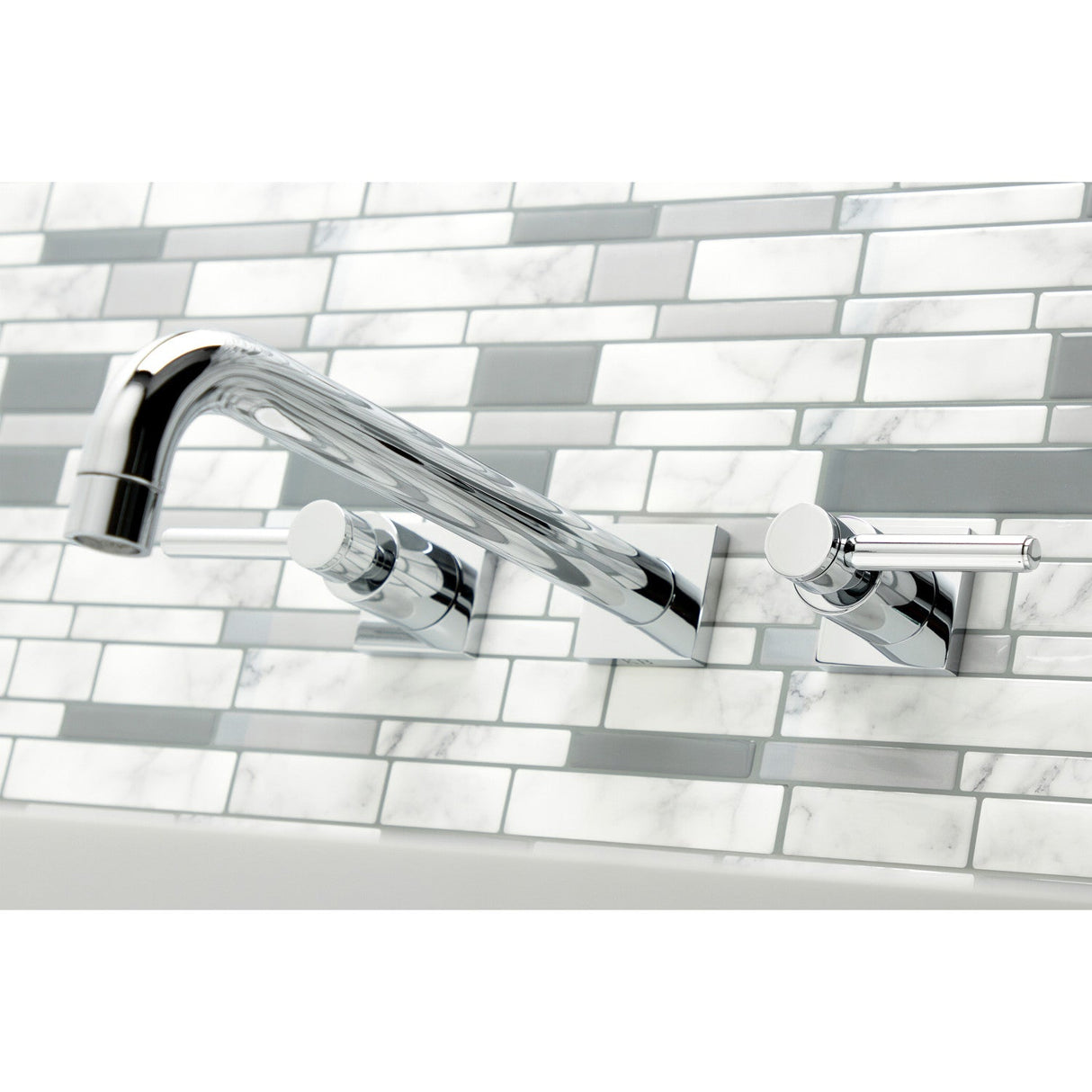 Concord KS6051DL Two-Handle 3-Hole Wall Mount Roman Tub Faucet, Polished Chrome
