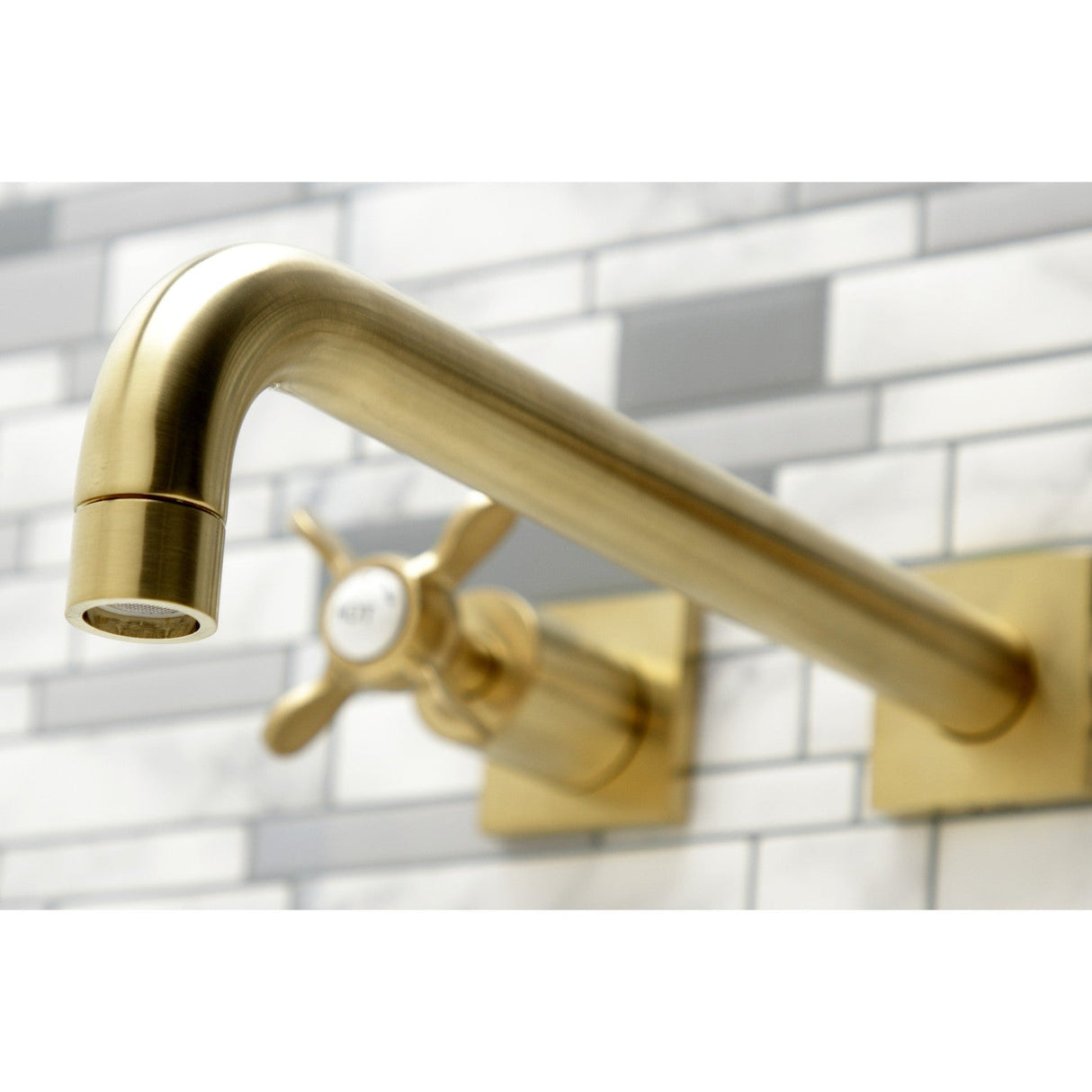 Essex KS6057BEX Two-Handle 3-Hole Wall Mount Roman Tub Faucet, Brushed Brass