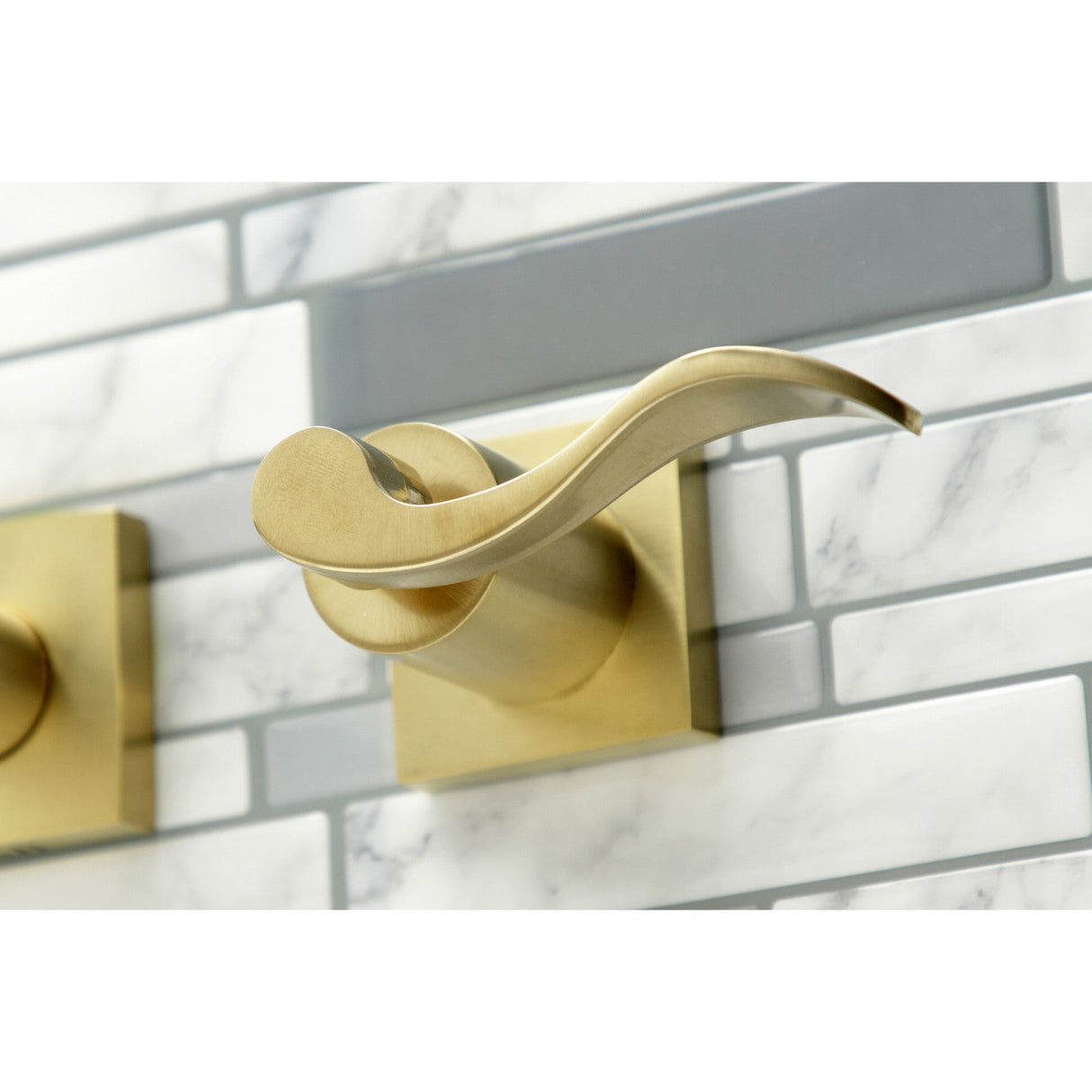 NuWave KS6057DFL Two-Handle 3-Hole Wall Mount Roman Tub Faucet, Brushed Brass