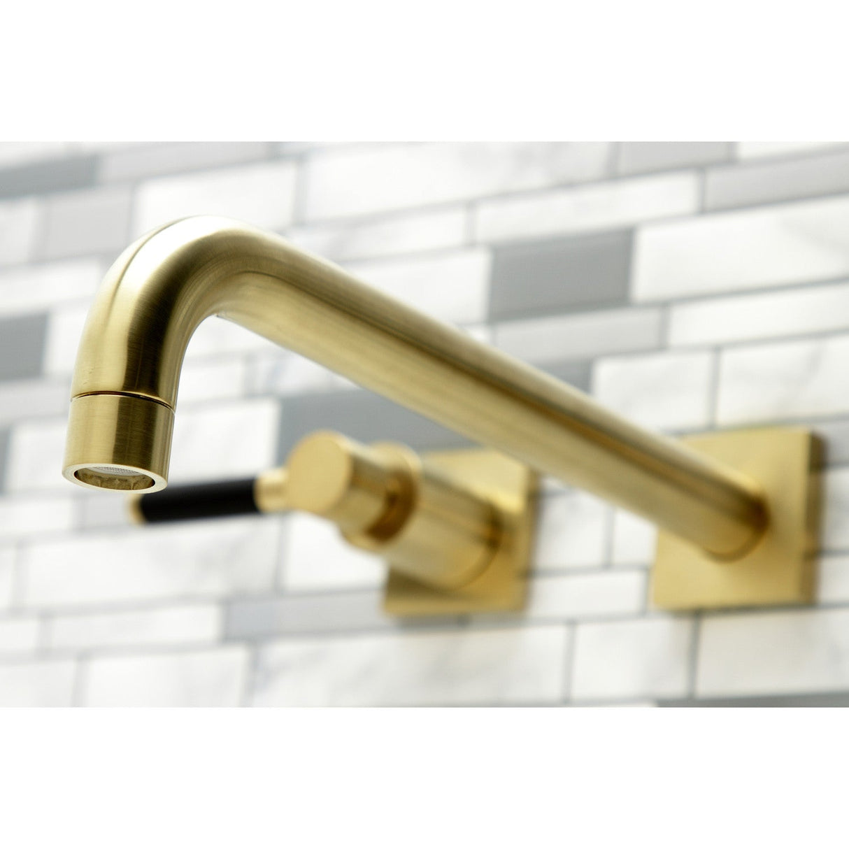 Kaiser KS6057DKL Two-Handle 3-Hole Wall Mount Roman Tub Faucet, Brushed Brass