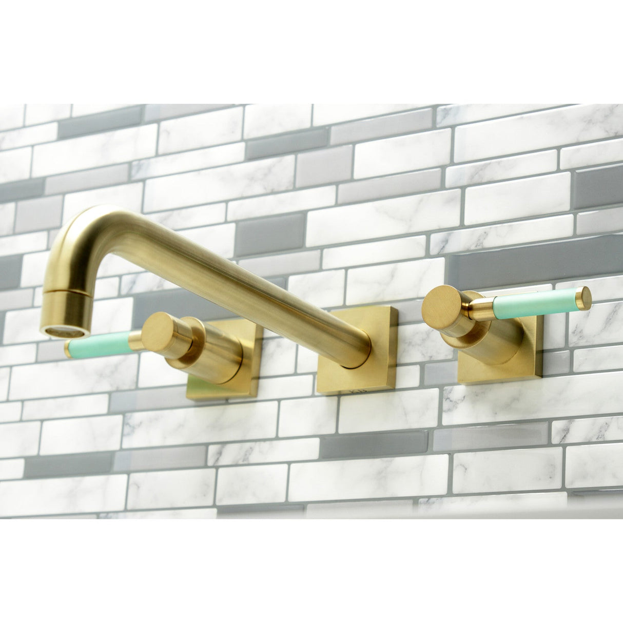 Kaiser KS6057DKL Two-Handle 3-Hole Wall Mount Roman Tub Faucet, Brushed Brass