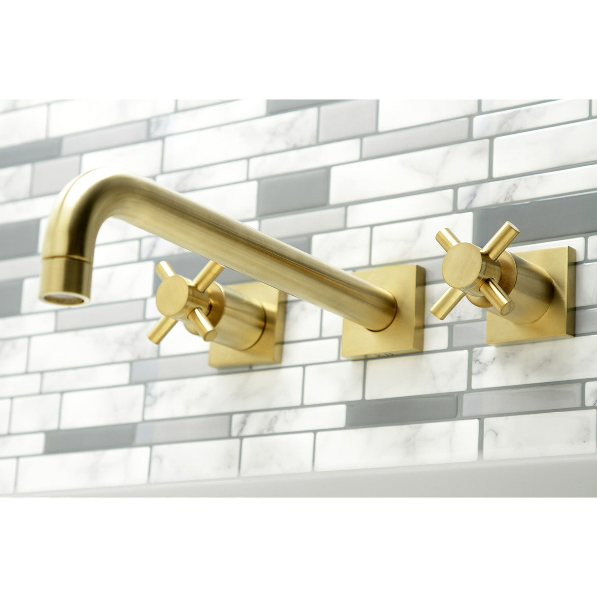 Concord KS6057DX Two-Handle 3-Hole Wall Mount Roman Tub Faucet, Brushed Brass