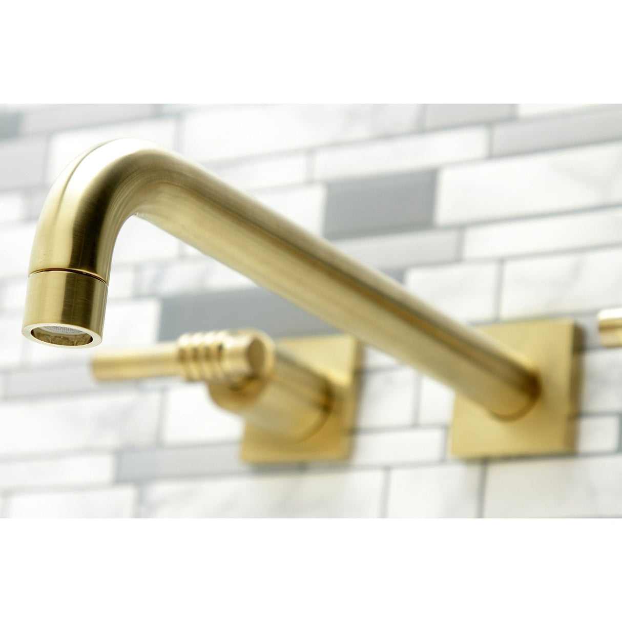 Milano KS6057ML Two-Handle 3-Hole Wall Mount Roman Tub Faucet, Brushed Brass