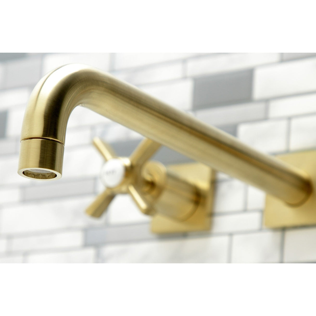 Millennium KS6057ZX Two-Handle 3-Hole Wall Mount Roman Tub Faucet, Brushed Brass