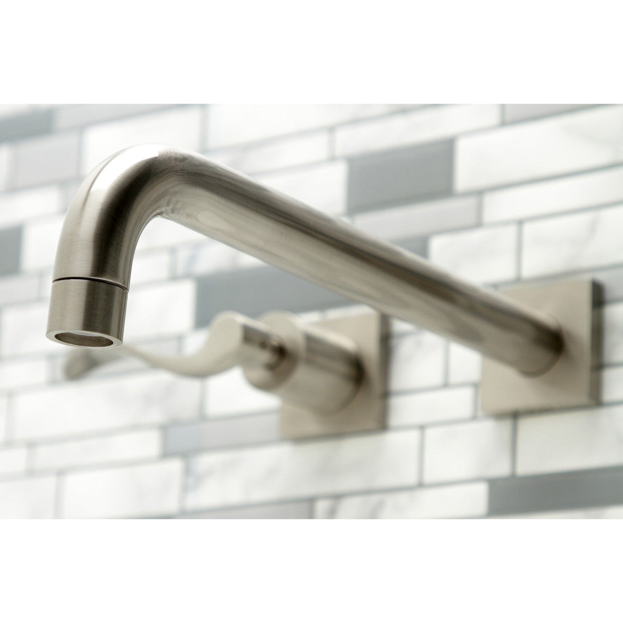 NuWave KS6058DFL Two-Handle 3-Hole Wall Mount Roman Tub Faucet, Brushed Nickel