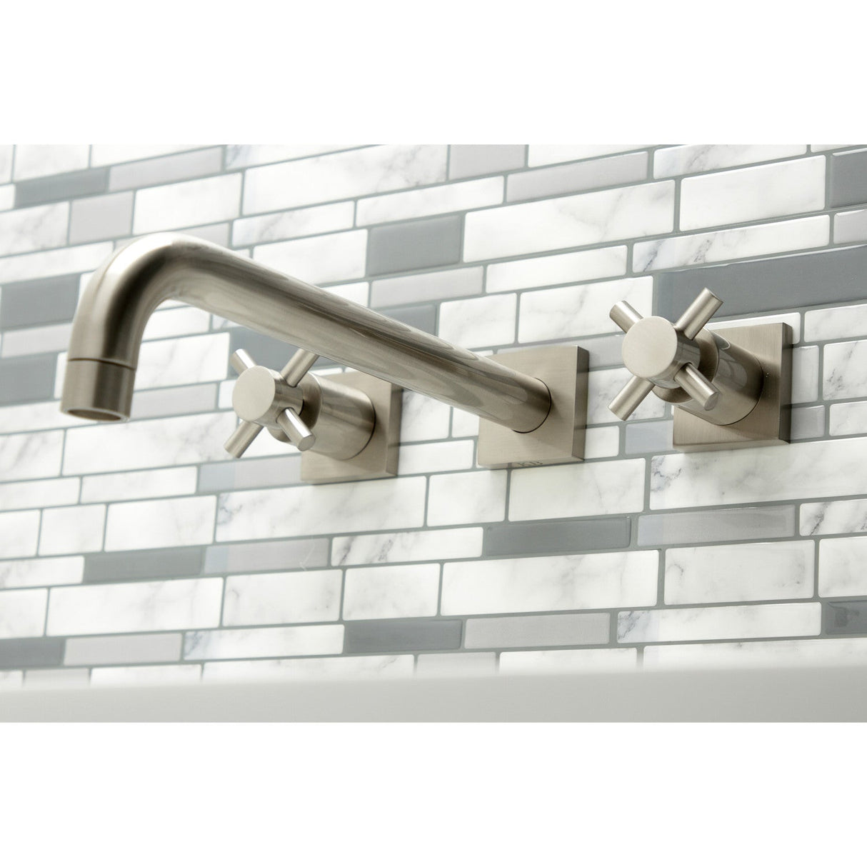 Concord KS6058DX Two-Handle 3-Hole Wall Mount Roman Tub Faucet, Brushed Nickel