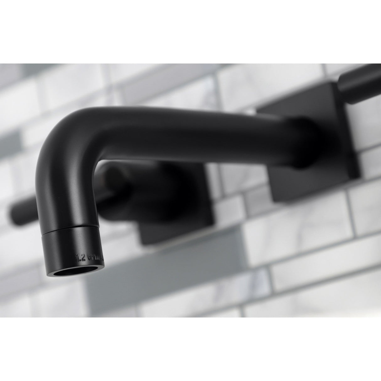Manhattan KS6120CML Two-Handle 3-Hole Wall Mount Bathroom Faucet, Matte Black