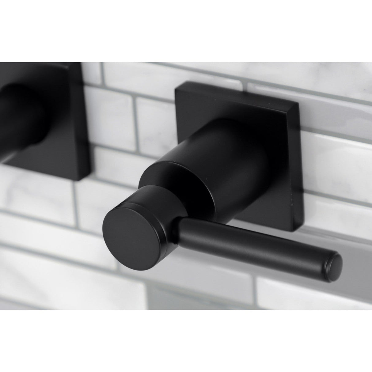 Concord KS6120DL Two-Handle 3-Hole Wall Mount Bathroom Faucet, Matte Black
