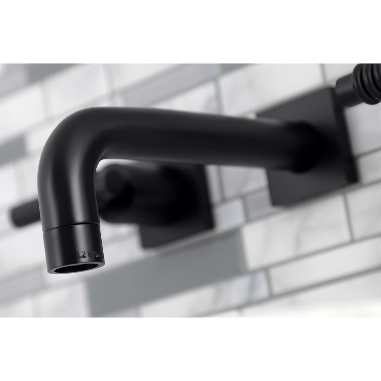 Milano KS6120ML Two-Handle 3-Hole Wall Mount Bathroom Faucet, Matte Black
