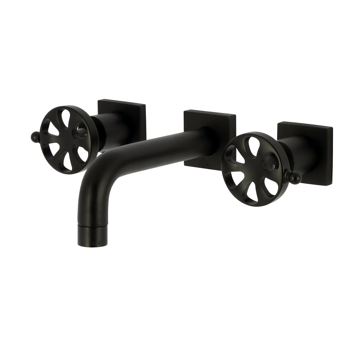 Belknap KS6120RX Two-Handle 3-Hole Wall Mount Bathroom Faucet, Matte Black
