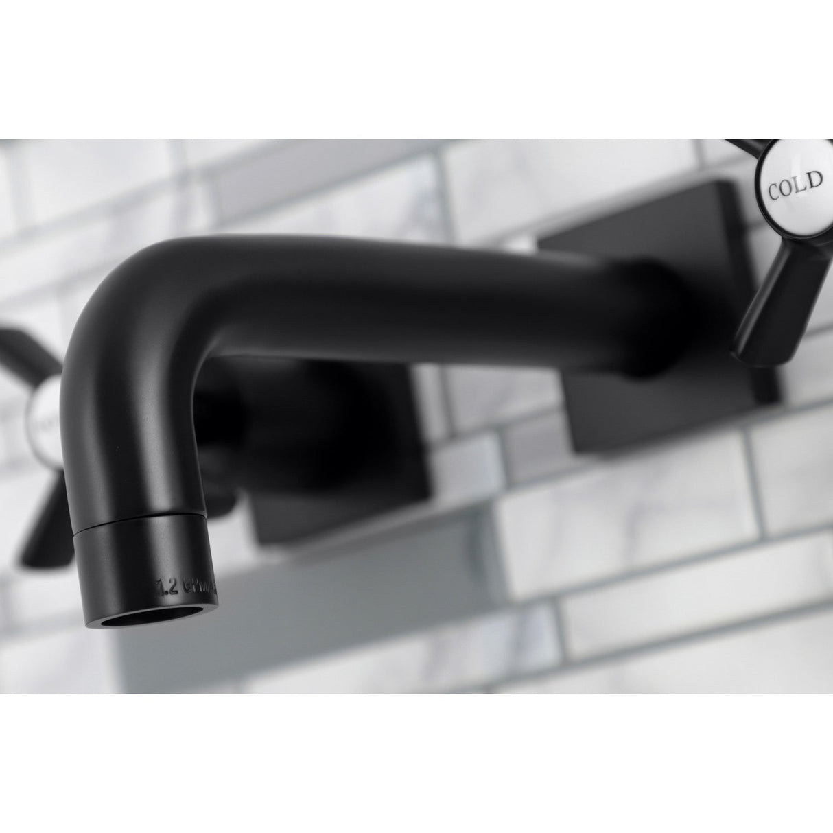 Millennium KS6120ZX Two-Handle 3-Hole Wall Mount Bathroom Faucet, Matte Black