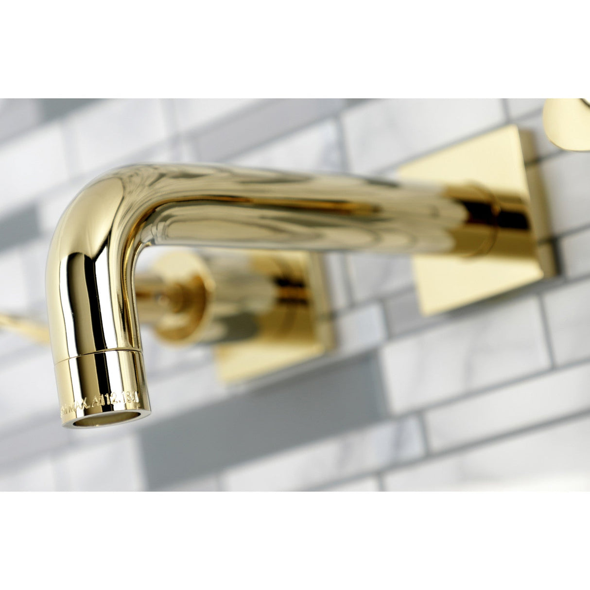 NuWave KS6122DFL Two-Handle 3-Hole Wall Mount Bathroom Faucet, Polished Brass
