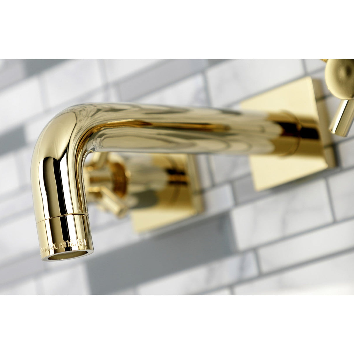 Concord KS6122DX Two-Handle 3-Hole Wall Mount Bathroom Faucet, Polished Brass