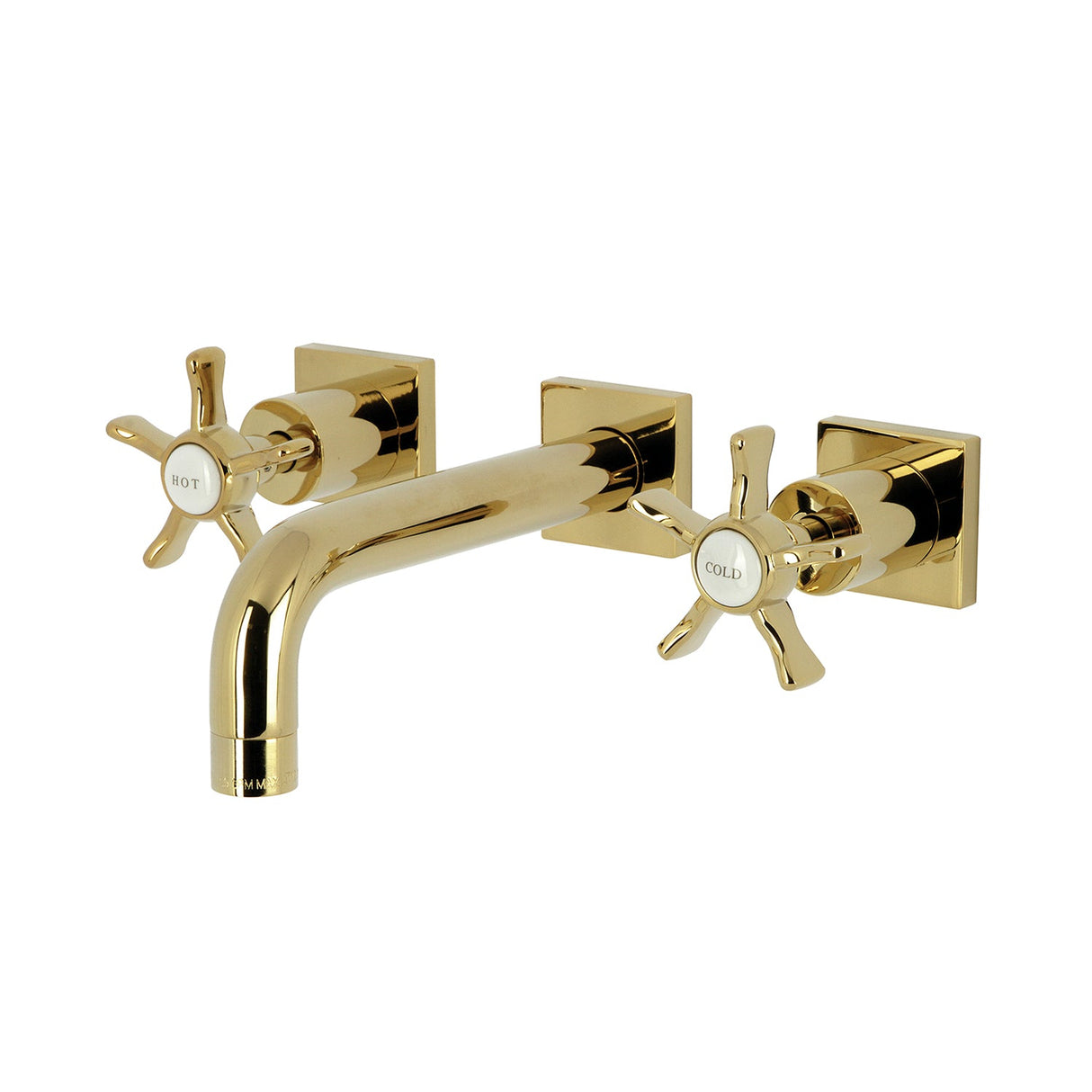 Hamilton KS6122NX Two-Handle 3-Hole Wall Mount Bathroom Faucet, Polished Brass