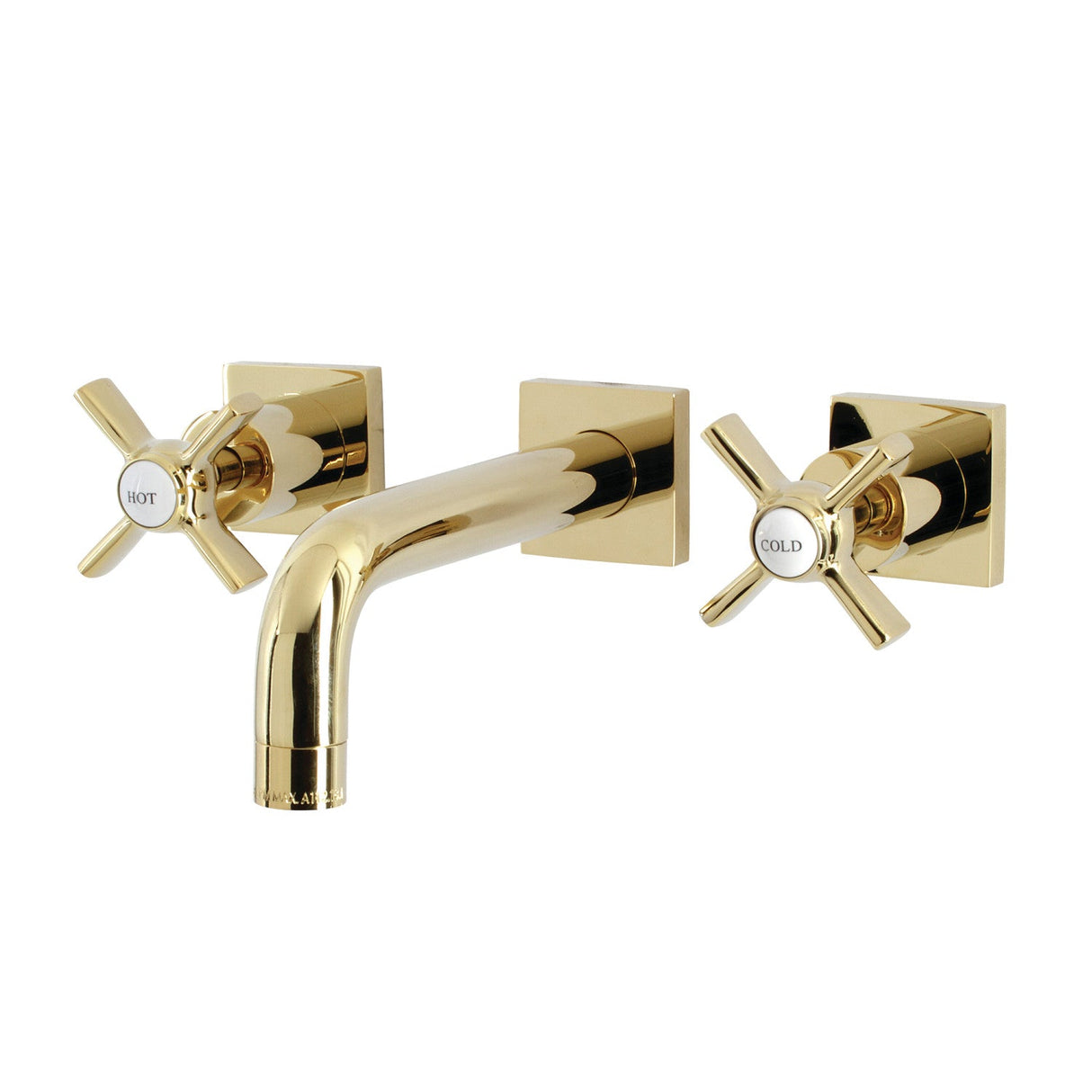 Millennium KS6122ZX Two-Handle 3-Hole Wall Mount Bathroom Faucet, Polished Brass