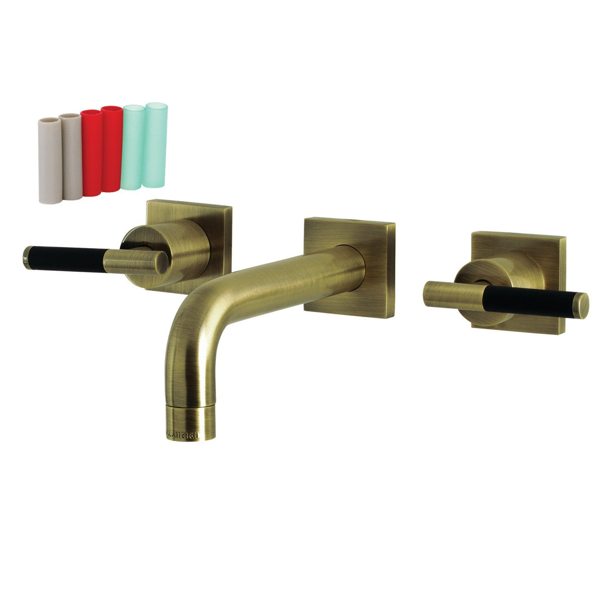 Kaiser KS6123CKL Two-Handle 3-Hole Wall Mount Bathroom Faucet, Antique Brass