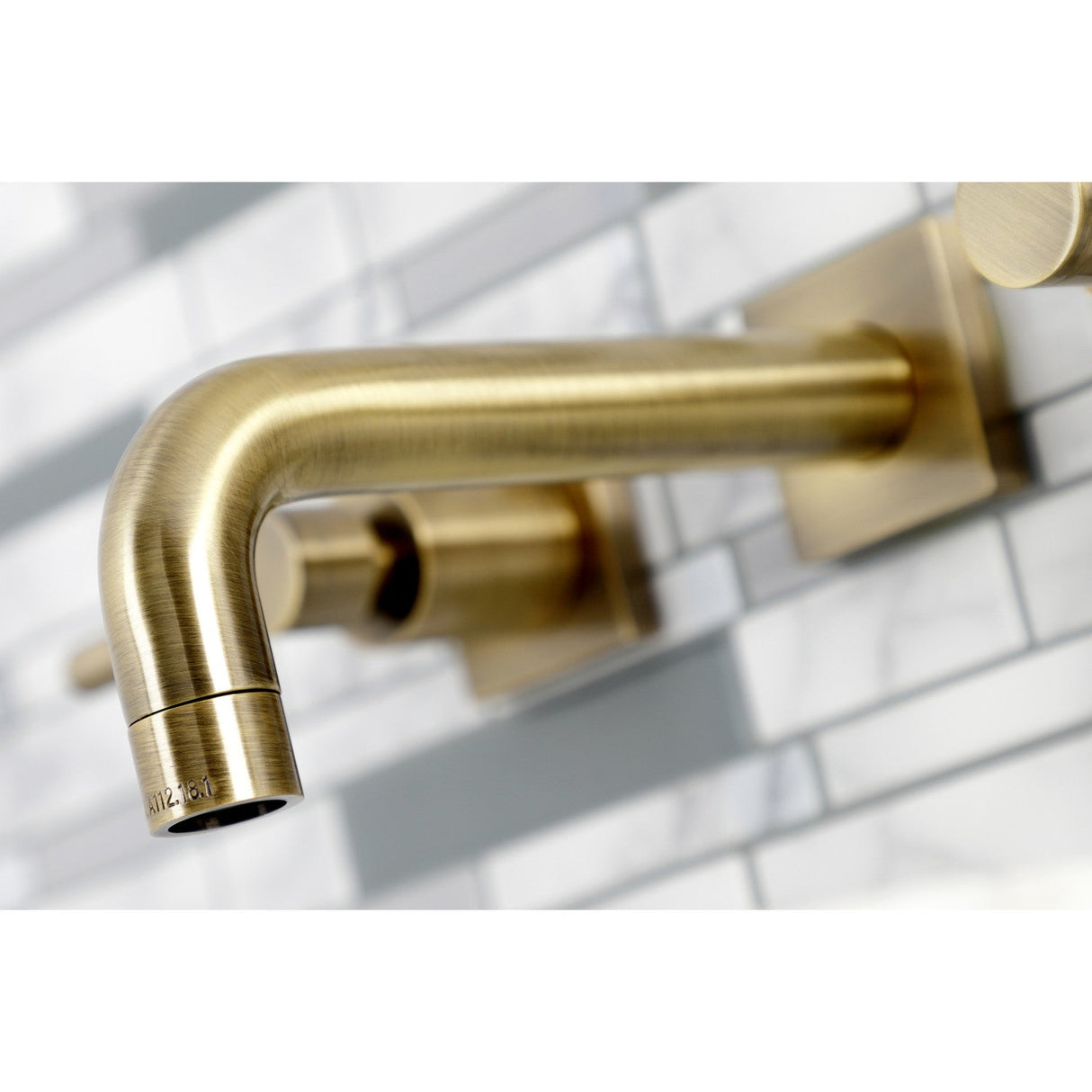Concord KS6123DL Two-Handle 3-Hole Wall Mount Bathroom Faucet, Antique Brass