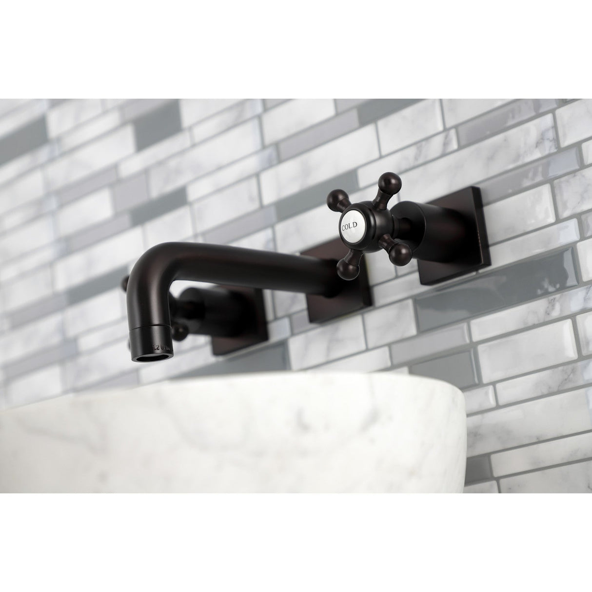 Metropolitan KS6125BX Two-Handle 3-Hole Wall Mount Bathroom Faucet, Oil Rubbed Bronze