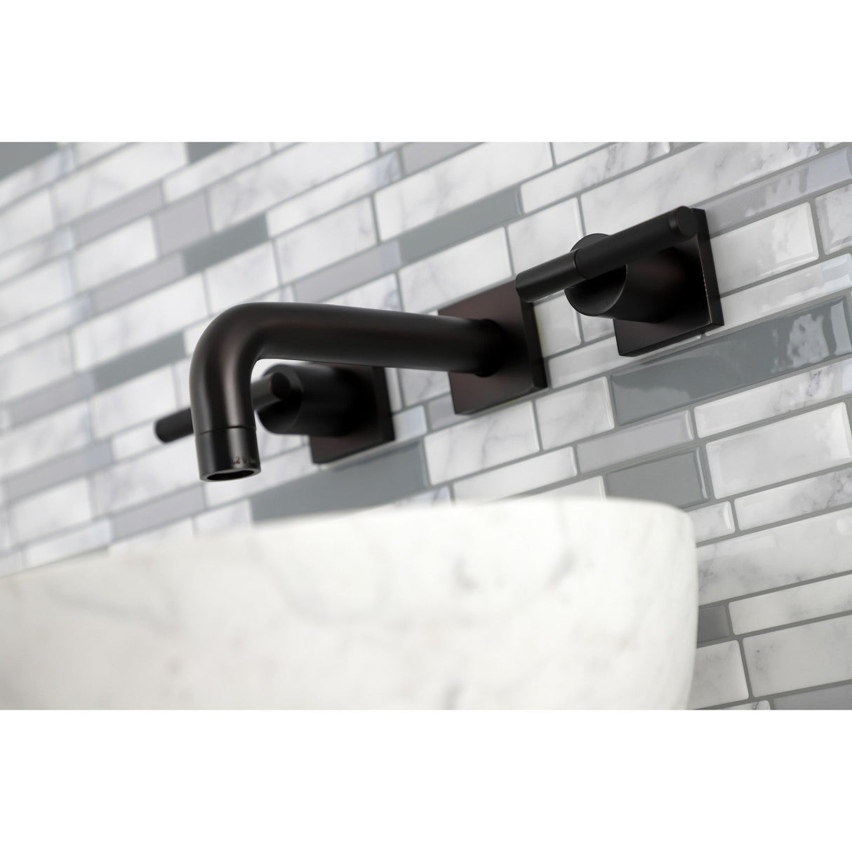 Kaiser KS6125CKL Two-Handle 3-Hole Wall Mount Bathroom Faucet, Oil Rubbed Bronze