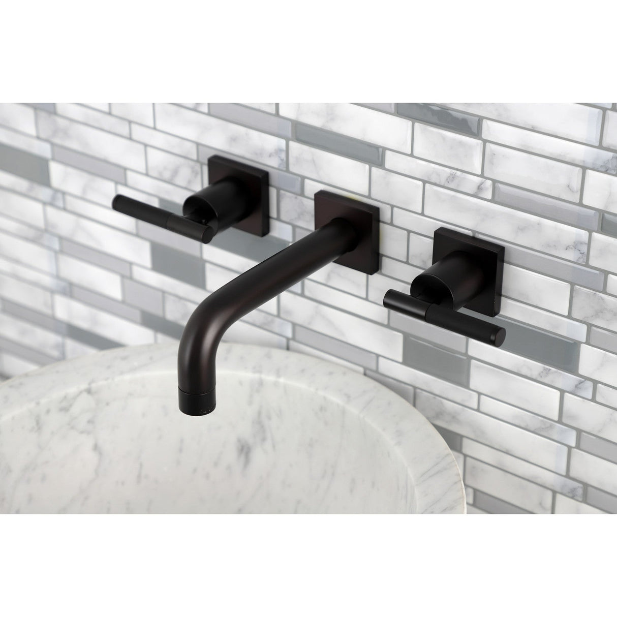 Kaiser KS6125CKL Two-Handle 3-Hole Wall Mount Bathroom Faucet, Oil Rubbed Bronze