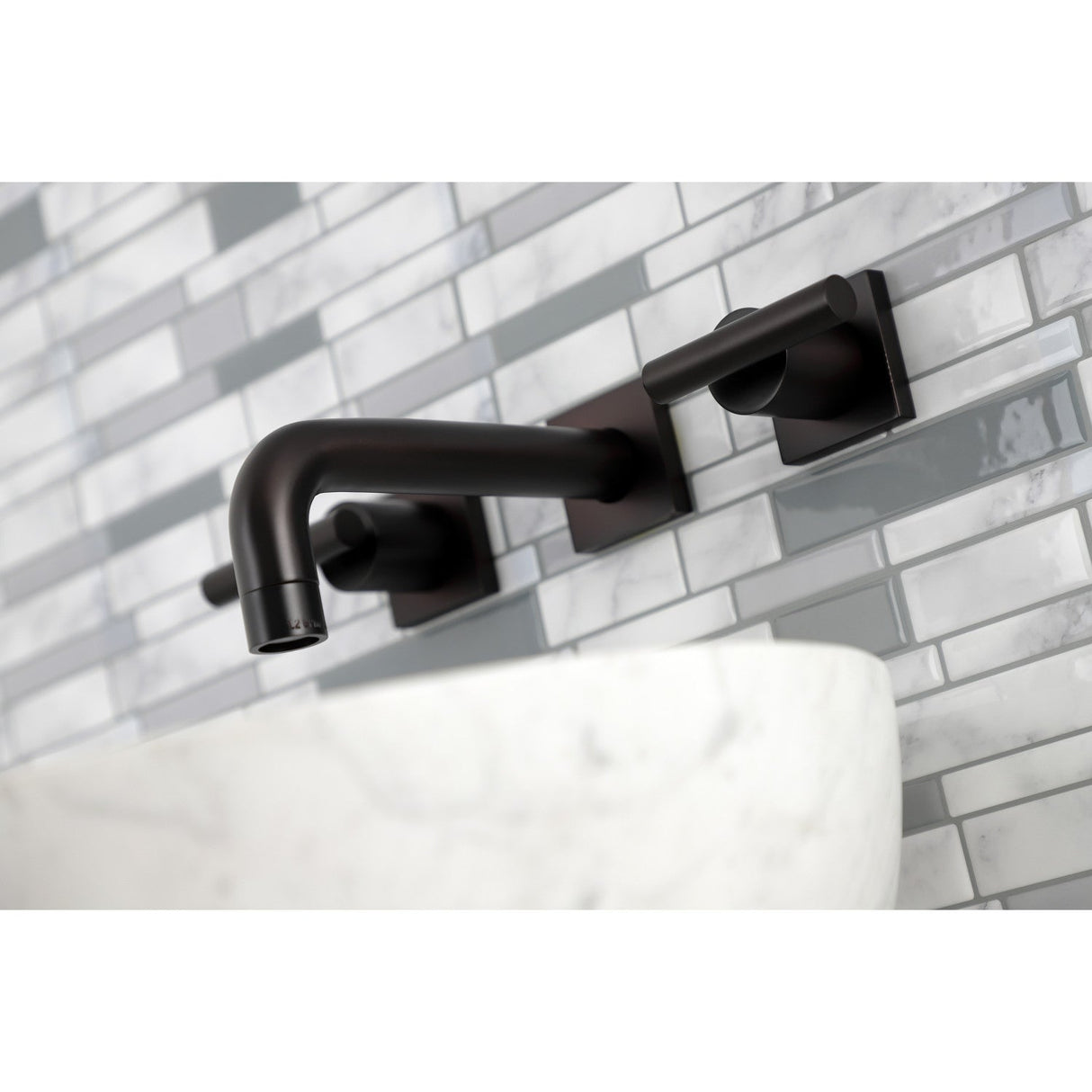 Manhattan KS6125CML Two-Handle 3-Hole Wall Mount Bathroom Faucet, Oil Rubbed Bronze