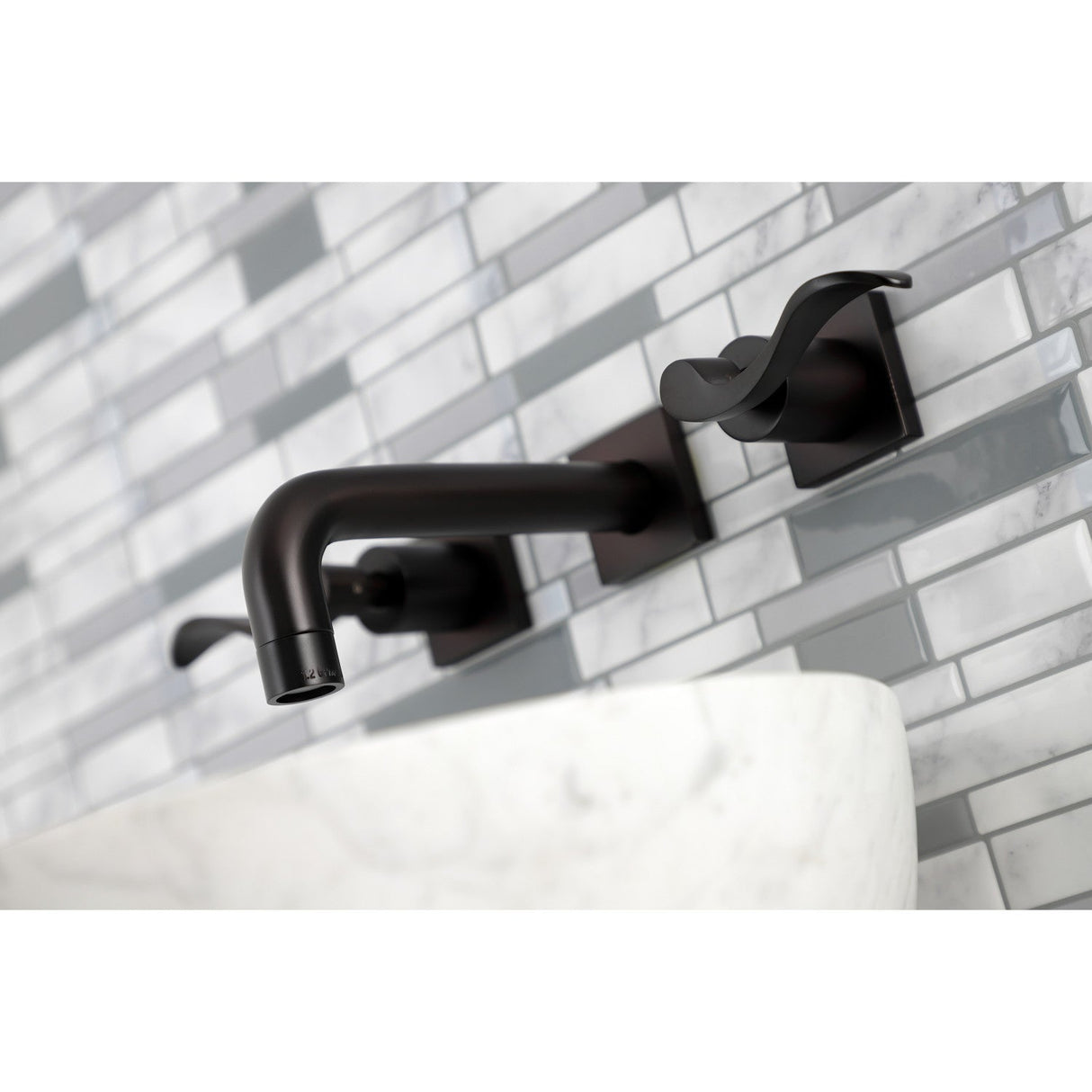 NuWave KS6125DFL Two-Handle 3-Hole Wall Mount Bathroom Faucet, Oil Rubbed Bronze