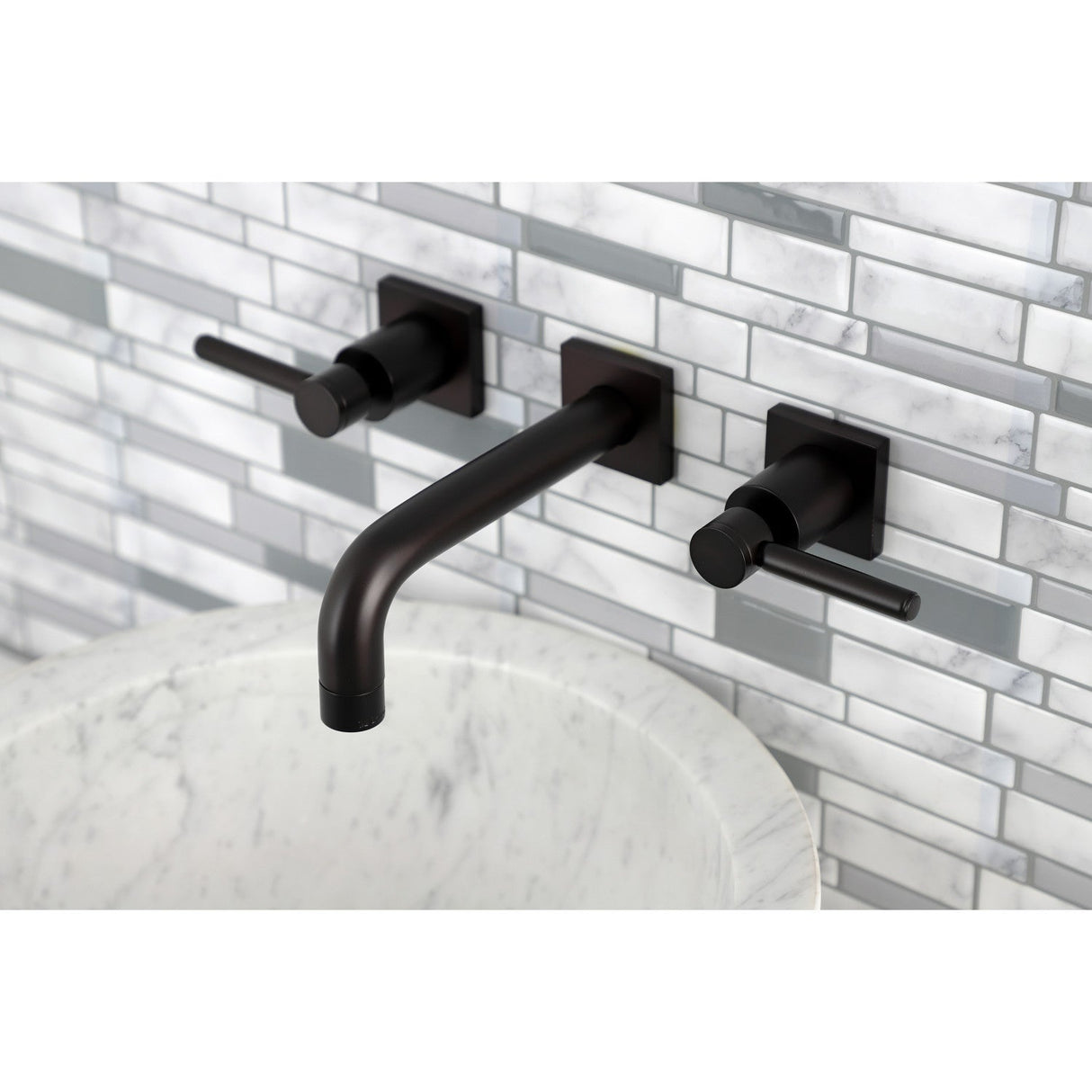 Concord KS6125DL Two-Handle 3-Hole Wall Mount Bathroom Faucet, Oil Rubbed Bronze