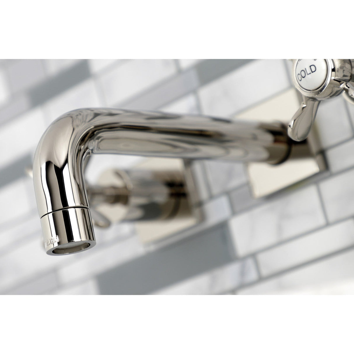 Essex KS6126BEX Two-Handle 3-Hole Wall Mount Bathroom Faucet, Polished Nickel