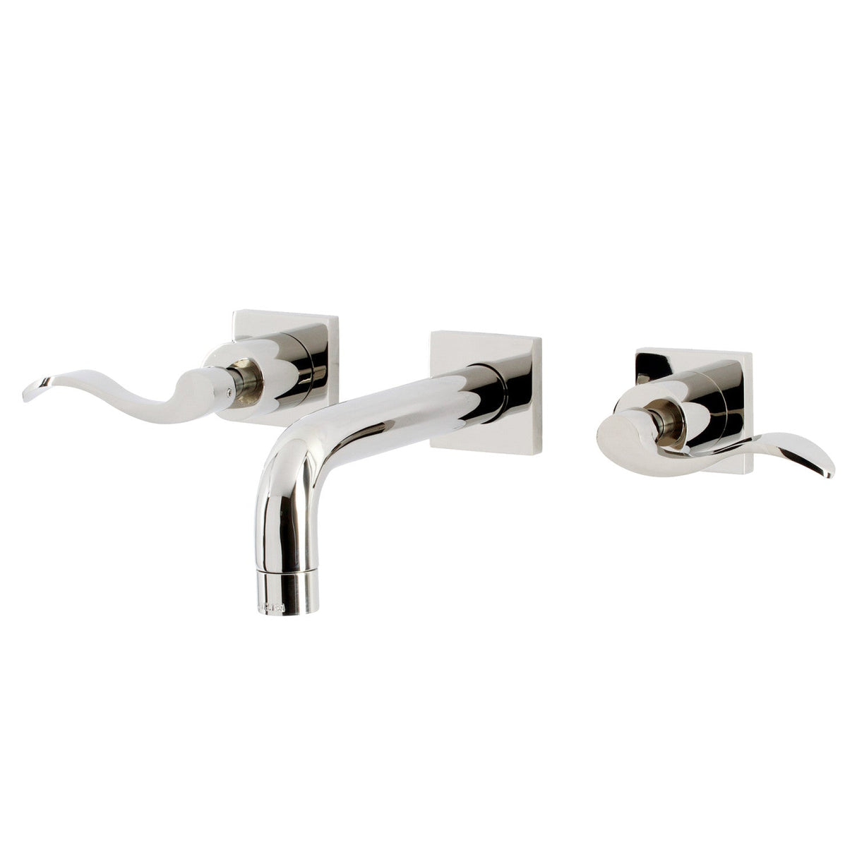 NuWave KS6126DFL Two-Handle 3-Hole Wall Mount Bathroom Faucet, Polished Nickel