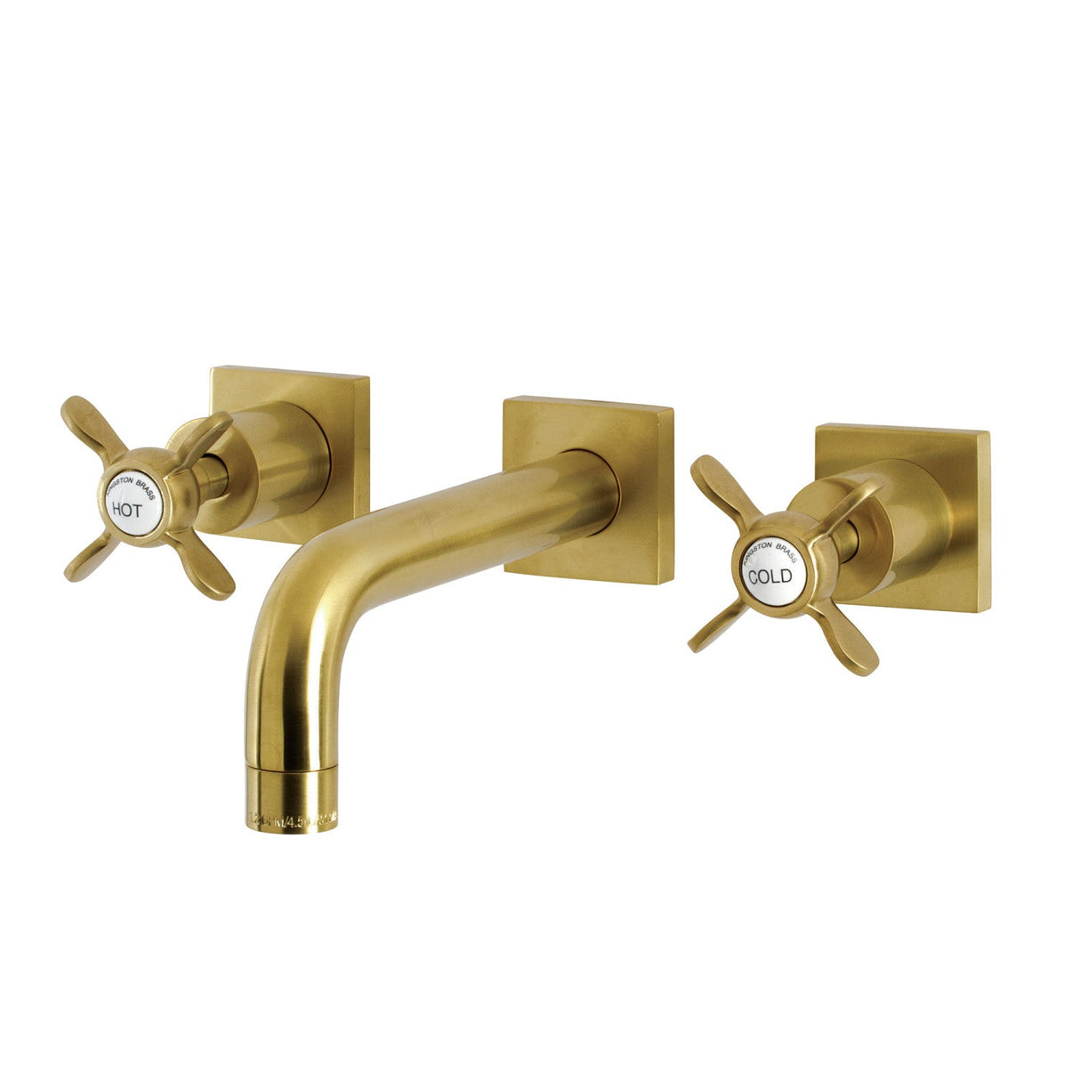 Essex KS6127BEX Two-Handle 3-Hole Wall Mount Bathroom Faucet, Brushed Brass