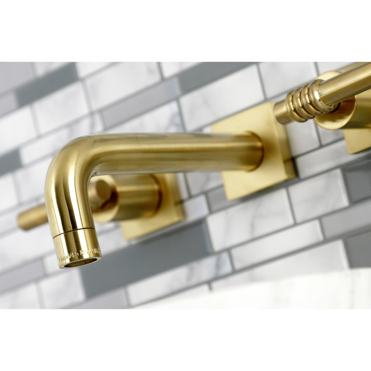 Milano KS6127ML Two-Handle 3-Hole Wall Mount Bathroom Faucet, Brushed Brass