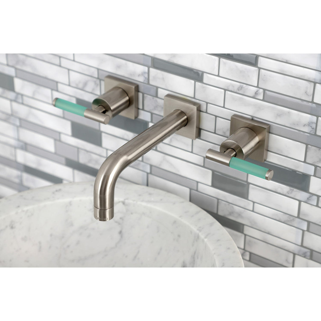 Kaiser KS6128CKL Two-Handle 3-Hole Wall Mount Bathroom Faucet, Brushed Nickel