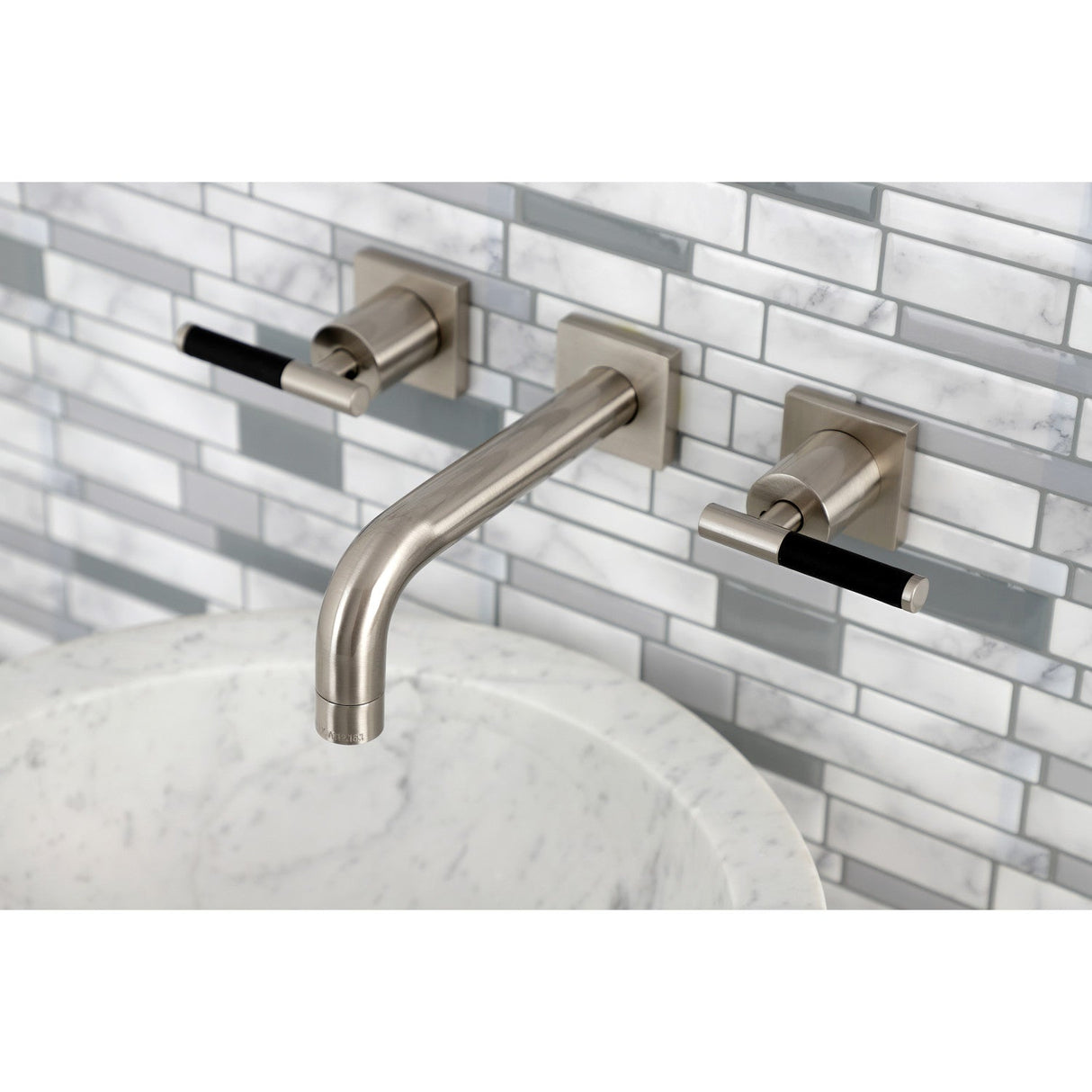 Kaiser KS6128CKL Two-Handle 3-Hole Wall Mount Bathroom Faucet, Brushed Nickel
