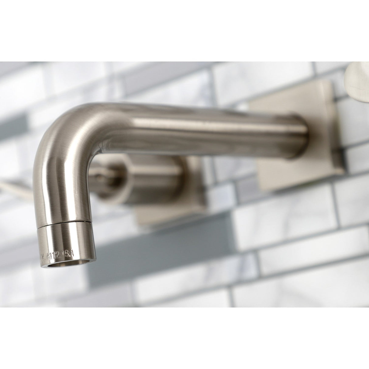 NuWave KS6128DFL Two-Handle 3-Hole Wall Mount Bathroom Faucet, Brushed Nickel