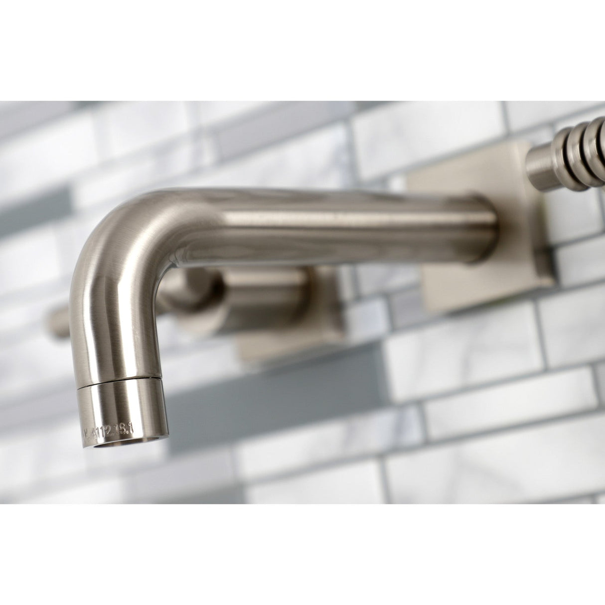 Milano KS6128ML Two-Handle 3-Hole Wall Mount Bathroom Faucet, Brushed Nickel