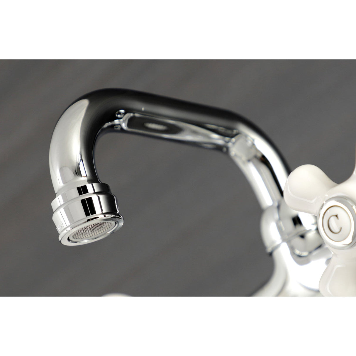 Kingston KS612C Two-Handle 2-Hole Wall Mount Bar Faucet, Polished Chrome