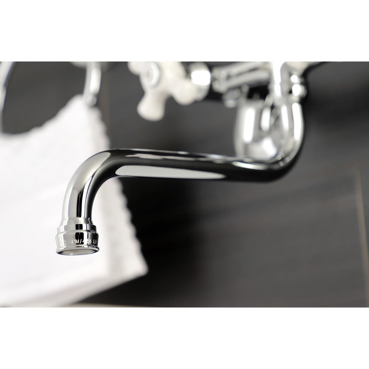 Kingston KS615C Two-Handle 2-Hole Wall Mount Bathroom Faucet, Polished Chrome