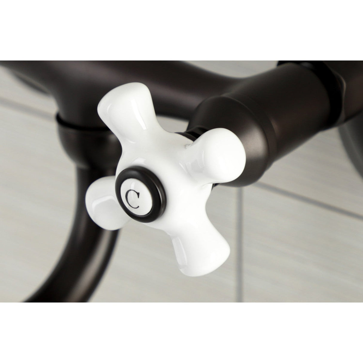 Kingston KS615ORB Two-Handle 2-Hole Wall Mount Bathroom Faucet, Oil Rubbed Bronze