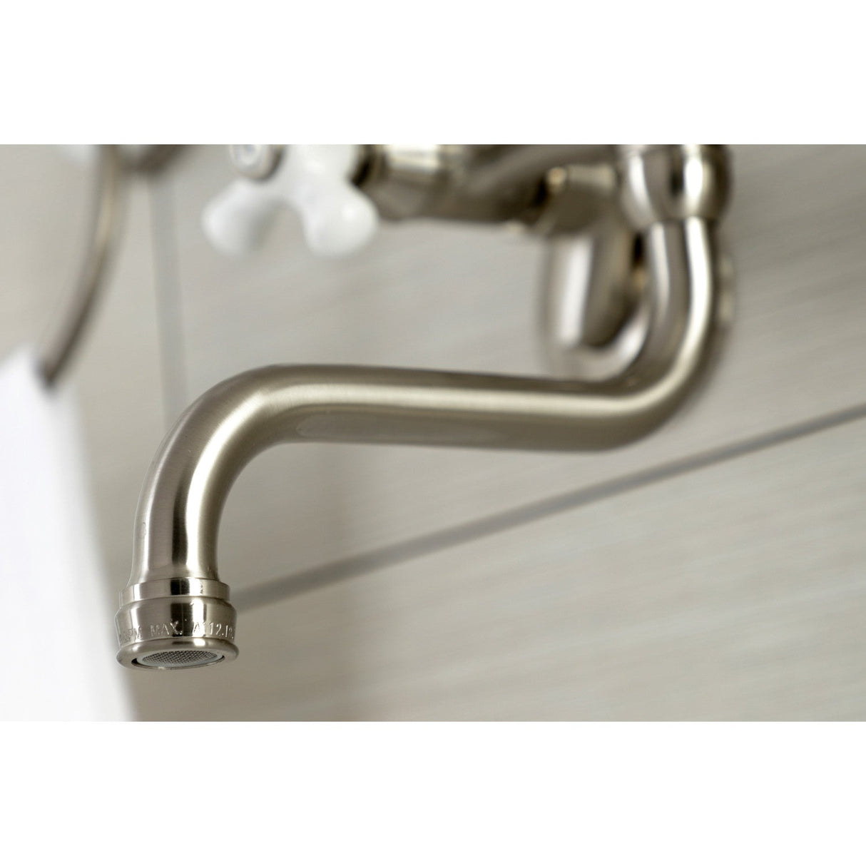 Kingston KS616SN Two-Handle 2-Hole Wall Mount Bathroom Faucet, Brushed Nickel