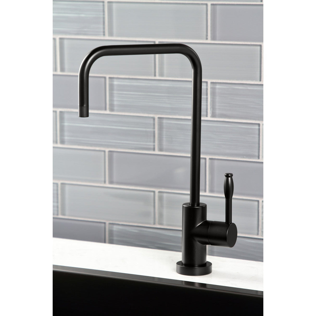 Nustudio KS6190NKL Single-Handle 1-Hole Deck Mount Water Filtration Faucet, Matte Black