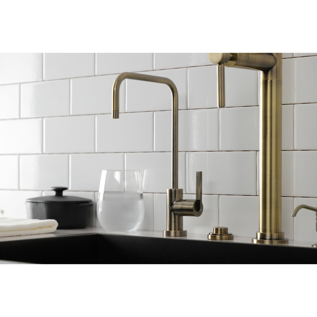 Continental KS6193CTL Single-Handle 1-Hole Deck Mount Water Filtration Faucet, Antique Brass