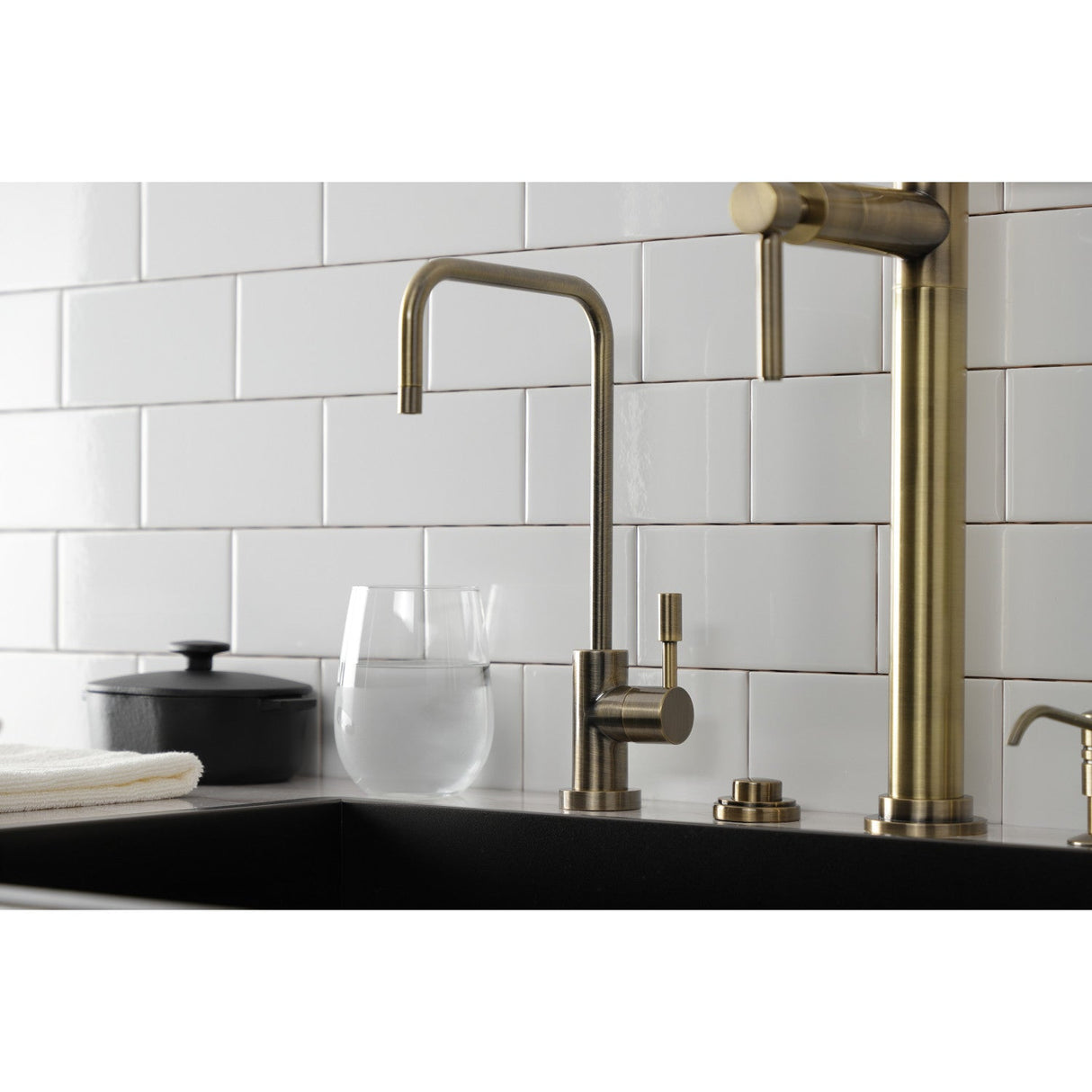 Concord KS6193DL Single-Handle 1-Hole Deck Mount Water Filtration Faucet, Antique Brass