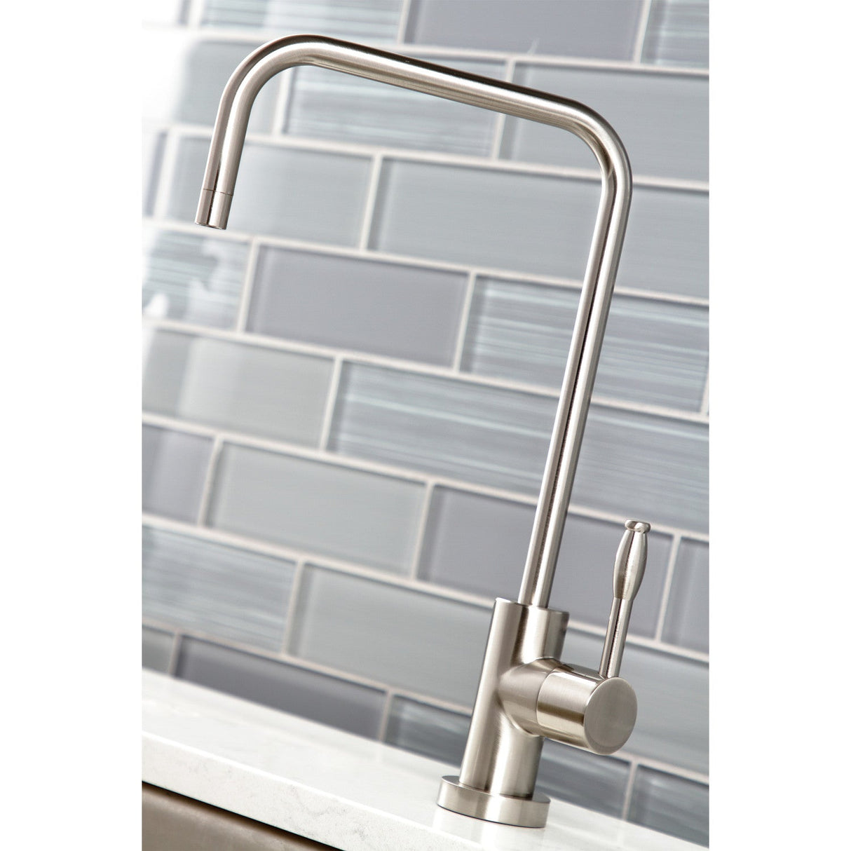 Nustudio KS6198NKL Single-Handle 1-Hole Deck Mount Water Filtration Faucet, Brushed Nickel