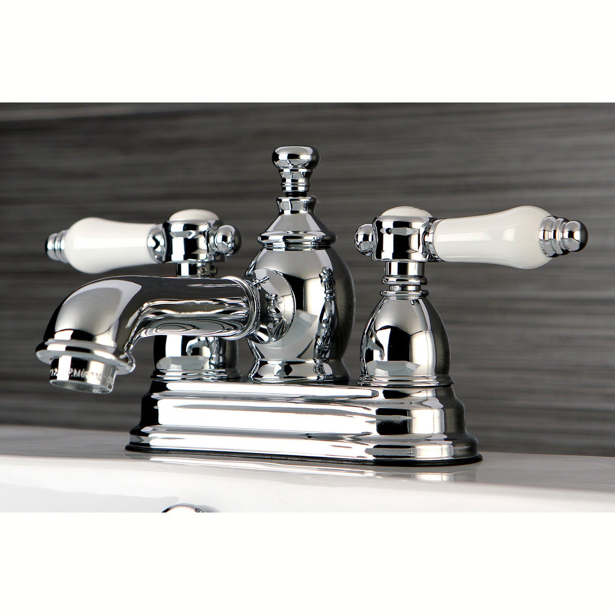 Bel-Air KS7001BPL Two-Handle 3-Hole Deck Mount 4" Centerset Bathroom Faucet with Brass Pop-Up, Polished Chrome