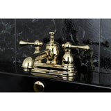 Vintage KS7002BL Two-Handle 3-Hole Deck Mount 4" Centerset Bathroom Faucet with Brass Pop-Up, Polished Brass