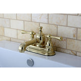 Vintage KS7002BL Two-Handle 3-Hole Deck Mount 4" Centerset Bathroom Faucet with Brass Pop-Up, Polished Brass