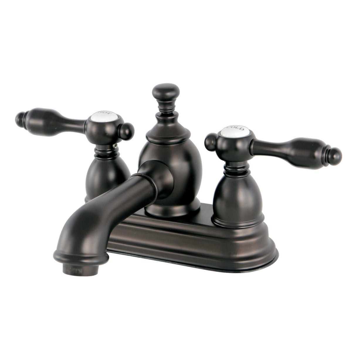 Tudor KS7005TAL Two-Handle 3-Hole Deck Mount 4" Centerset Bathroom Faucet with Brass Pop-Up, Oil Rubbed Bronze